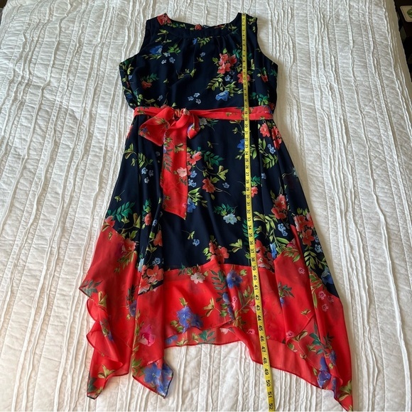 Eliza J Floral Midi Maxi Dress Navy and Pink Plus Size - Picture 14 of 14